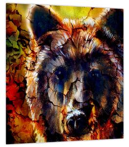 Obraz - Medvěd, malba (30x30 cm)