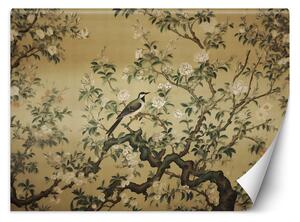 Fototapeta Pták na stromě s květinami Materiál: Vliesová, Rozměry: 200 x 140 cm