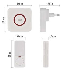 Bezdrátový zvonek do zásuvky GoSmart 230V + 1xCR2032 bílá Wi-Fi