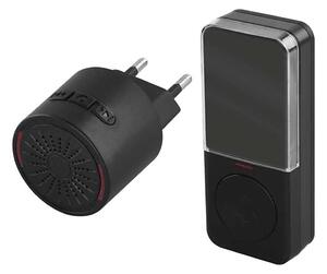 Bezdrátový zvonek do zásuvky 230V + 1xCR2032 černá