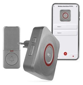 Bezdrátový zvonek do zásuvky GoSmart 230V + 1xCR2032 šedá Wi-Fi