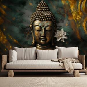 Fototapeta Zlatý Budha na abstraktním pozadí Materiál: Vliesová, Rozměry: 200 x 140 cm