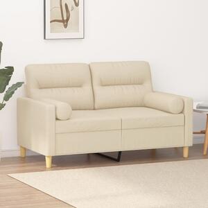 2místná pohovka s polštáři krémová 120 cm textil 3200815
