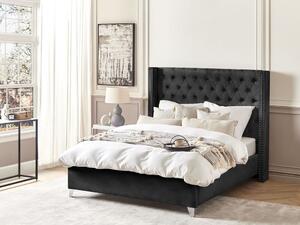 Manželská postel 140 cm Lubbka (černá) (s roštem). 1081049