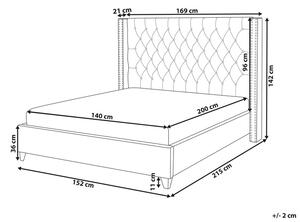 Manželská postel 140 cm Lubbka (šedá) (s roštem). 1081048