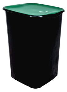 BELLI e FORTI s.r.l. Belli E Forti koš na tříděný odpad RECYCLING, černý, plast, zelené víko, 50 L