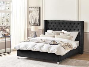 Manželská postel 180 cm Lubbka (černá) (s roštem). 1081051