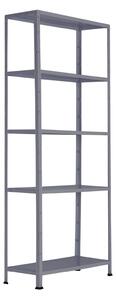 Policový regál 1760x750x300 mm, 5 polic, nosnost police 75 kg, RAL 7031