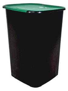 BELLI e FORTI s.r.l. Belli E Forti koš na tříděný odpad RECYCLING, černý, plast, zelené víko, 50 L