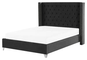 Manželská postel 160 cm Lubbka (černá) (s roštem). 1081050