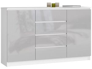 Komoda K160 2D4SZ metalic lesk bílá