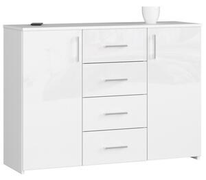 Komoda K45 bílý lesk bílá