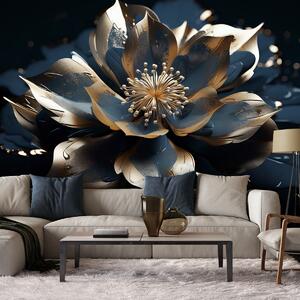 Fototapeta Modrozlatý lotosový květ Materiál: Vliesová, Rozměry: 200 x 140 cm