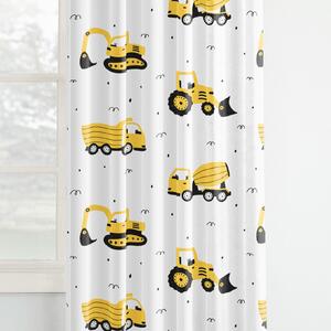 Goldea dětský bavlněný závěs - bagry a stavební auta 160x150 cm