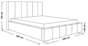 Velká čalouněná postel 200x200 cm Betty Barva: Šedá - Fuego 166