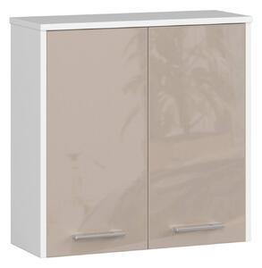 Koupelnová závěsná skříňka FIN W60 2D-bílá/cappuccino