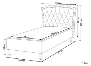 Jednolůžková postel 200 x 90 cm Metty (šedá) (s roštem). 1081381