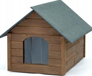 Zateplená bouda pro psa L - 100 cm x 72 cm x 65 cm Walnut