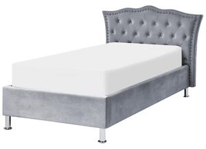 Jednolůžková postel 200 x 90 cm Metty (šedá) (s roštem) (s úl. prostorem). 1081384