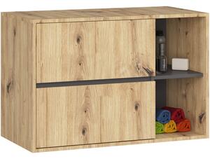 Skříňka pod umyvadlo VAMI W90 2SZ dub artisan / grafitová