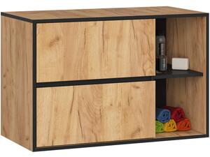 Skříňka pod umyvadlo VAMI W90 2SZ 2P dub craft / černá