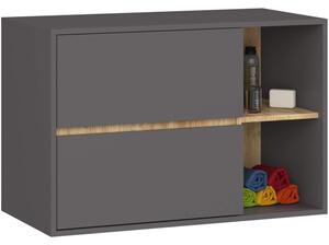 Skříňka pod umyvadlo VAMI W90 2SZ šedá / dub craft