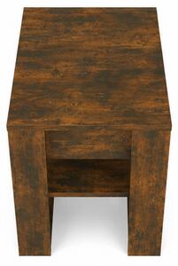 Konfereční stolek, s odkládací policí, dřevo, 56x54x46 cm, kouřový dub, Dekorino KS20260007
