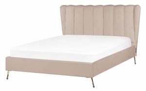 Manželská postel 140 cm Mirabell (sivobéžová) (s roštem) (s USB portem). 1081443
