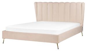 Manželská postel 160 cm Mirabell (béžová) (s roštem) (s USB portem). 1081446