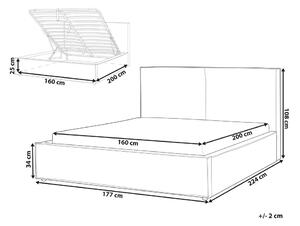 Manželská postel 160 cm Moiza (tmavě šedá) (s roštem) (s úl. prostorem). 1081484