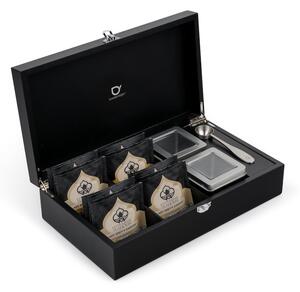 Bredemeijer Krabička na čaj Black (2 dózy na sypaný čaj + odměrka 4 sítka )