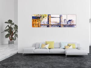 Obraz - Malba města (170x50 cm)