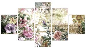 Obraz - Designové květiny (125x70 cm)