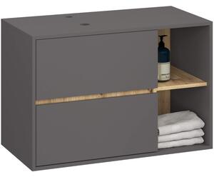 Skříňka pod umyvadlo VAMI W90 2SZ grafitová / šedá / dub artisan