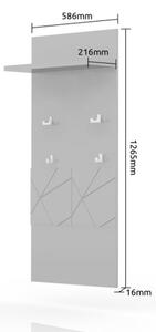 Věšákový panel Freya - dub halifax/bílá