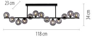 Schöner Wohnen 14505-18 - LED Lustr na tyči DUBAI 13xG9/3W/230V černá/kouřová
