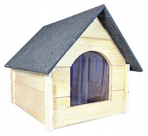 HBG Dřevěná bouda pro psa Trend M, zateplená, přírodní 49 cm x 49 cm x 62 cm