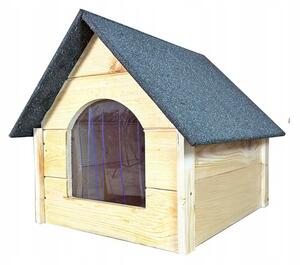 HBG Dřevěná bouda pro psa Trend M, zateplená, přírodní 49 cm x 49 cm x 62 cm