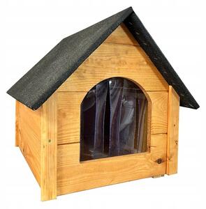 HBG Dřevěná bouda pro psa Trend M, zateplená, impregnovaná světlá 49 cm x 49 cm x 62 cm