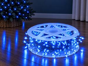 Vánoční LED mikro řetěz 50 m, 1500 LED, modrá, 8 programů, dálkové ovládání