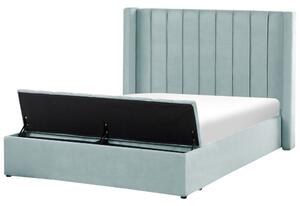 Manželská postel 140 cm Noya (mátová) (s roštem) (s úl. prostorem). 1081730
