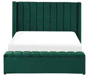 Manželská postel 140 cm Noya (zelená) (s roštem) (s úl. prostorem). 1081727
