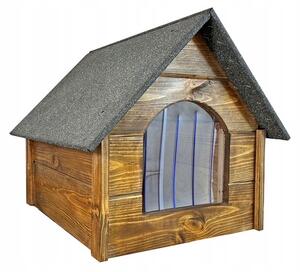 HBG Dřevěná bouda pro psa Trend M, zateplená, impregnovaná tmavá 49 cm x 49 cm x 62 cm