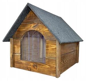 HBG Dřevěná bouda pro psa Trend M, zateplená, impregnovaná tmavá 49 cm x 49 cm x 62 cm