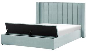 Manželská postel 180 cm Noya (mátová) (s roštem) (s úl. prostorem). 1081732