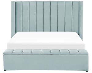 Manželská postel 160 cm Noya (mátová) (s roštem) (s úl. prostorem). 1081731