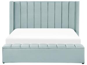 Manželská postel 180 cm Noya (mátová) (s roštem) (s úl. prostorem). 1081732
