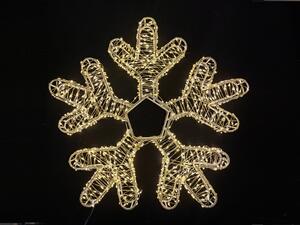 Venkovní LED kovová dekorace, sněhová vločka, teplá bílá, 46cm