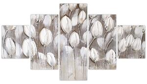 Obraz - Strukturované tulipány (125x70 cm)