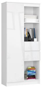 Regál R 80cm CLP R15 bílá/bílý lesk